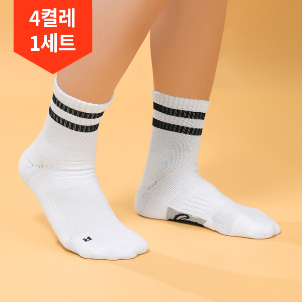 4켤레1세트 / 리카타 스너글 투 중목 압박 골프양말 C20305 - 메인 이미지