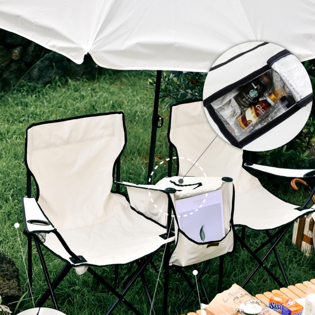 감성 파라솔 의자 휴대용 접이식 의자 2인용 캠핑 의자