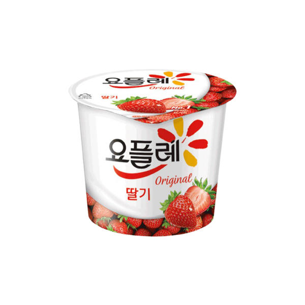 빙그레 요플레 오리지널 요거트 홈딸기 180g 12개/24개 - 상품 이미지