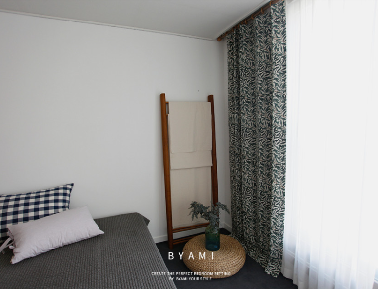 올리비아 린넨 커튼 프린트 빈티지 맞춤제작 핀커튼