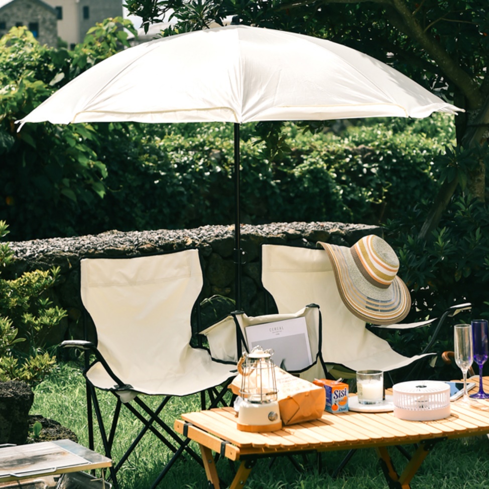 감성 파라솔 의자 휴대용 접이식 의자 2인용 캠핑 의자