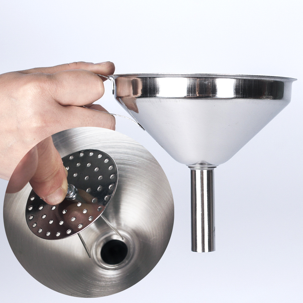 스텐 필터 분리형 대형 오일 여과망 손잡이 깔때기 소