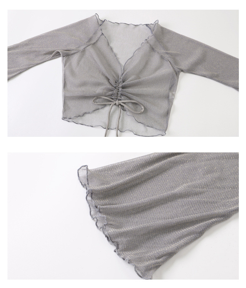 [L-5XL/빅사이즈] 여리여리 원피스 수영복 체형커버 긴팔 시스루 셔링 래쉬가드 커버업 + 2피스 세트 상세 이미지 17