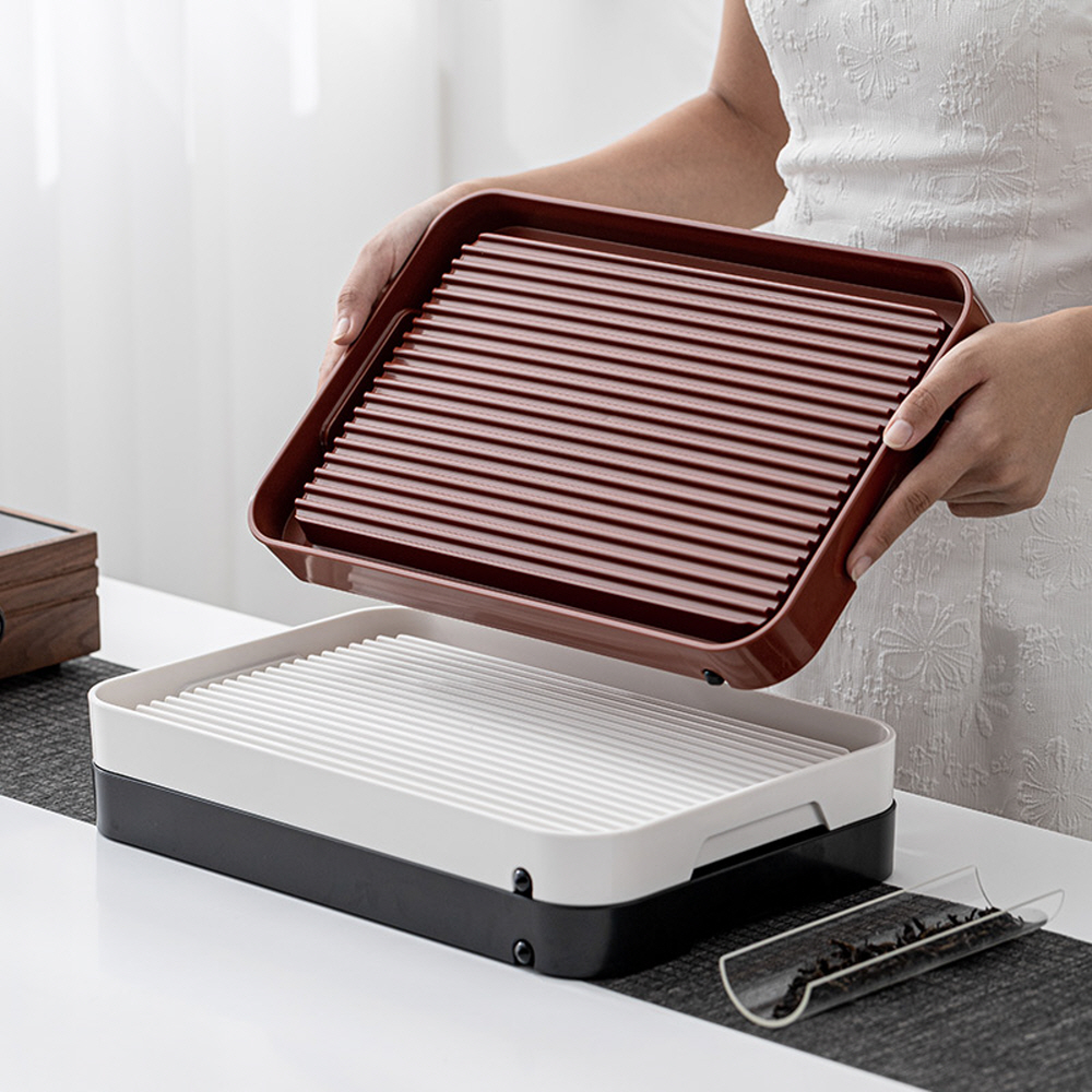 더큰솔 전목 디자인 심플 차판 퇴수기 보이차 다기 다구 차반 자사호 호승 트레이