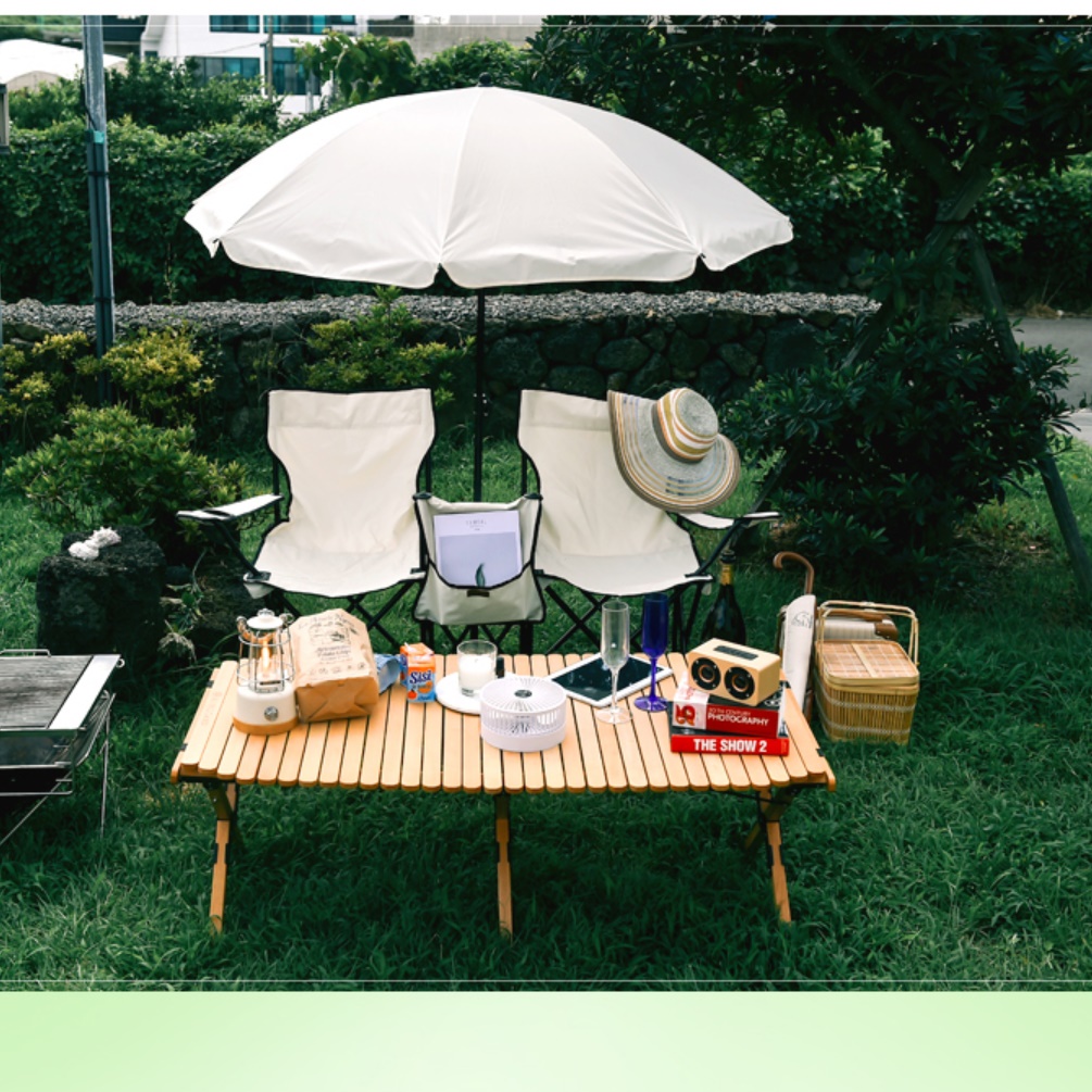 감성 파라솔 의자 휴대용 접이식 의자 2인용 캠핑 의자