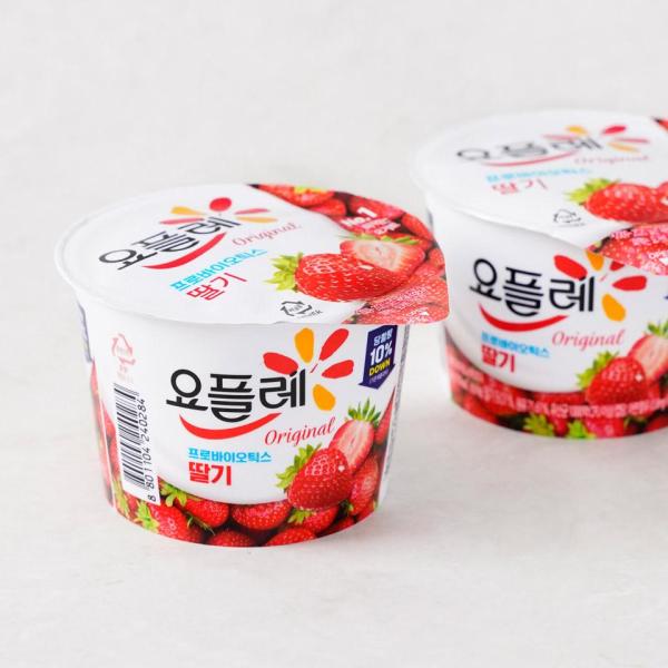 빙그레 요플레 오리지널 요거트 홈딸기 180g 12개/24개 - 상세 이미지 2