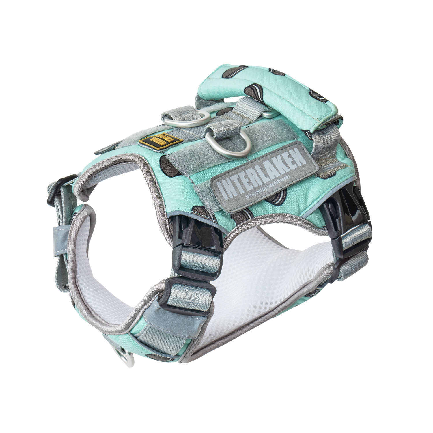 인터라켄 미니 강아지하네스 H형 옷 꽃무늬 패턴 노터치 이지워크 앞섬방지 소형견 중형견