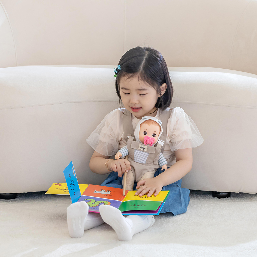 베이비소풍 포그니 인형 아기띠 애착인형 콩콩이 콩순이 역할놀이의상 어부바 인형포대기 이미지 8