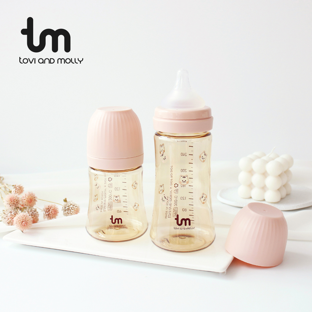 [토비앤몰리] 신생아 아기 배앓이 싱글 젖병 돗람이 핑크 180ml 280ml - 상세 이미지 5