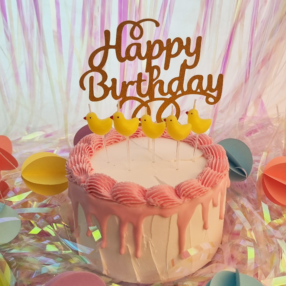 데썸파티 러버덕 오리 초 생일 축하 케이크 특이한 인싸 초 - 상세 이미지 2