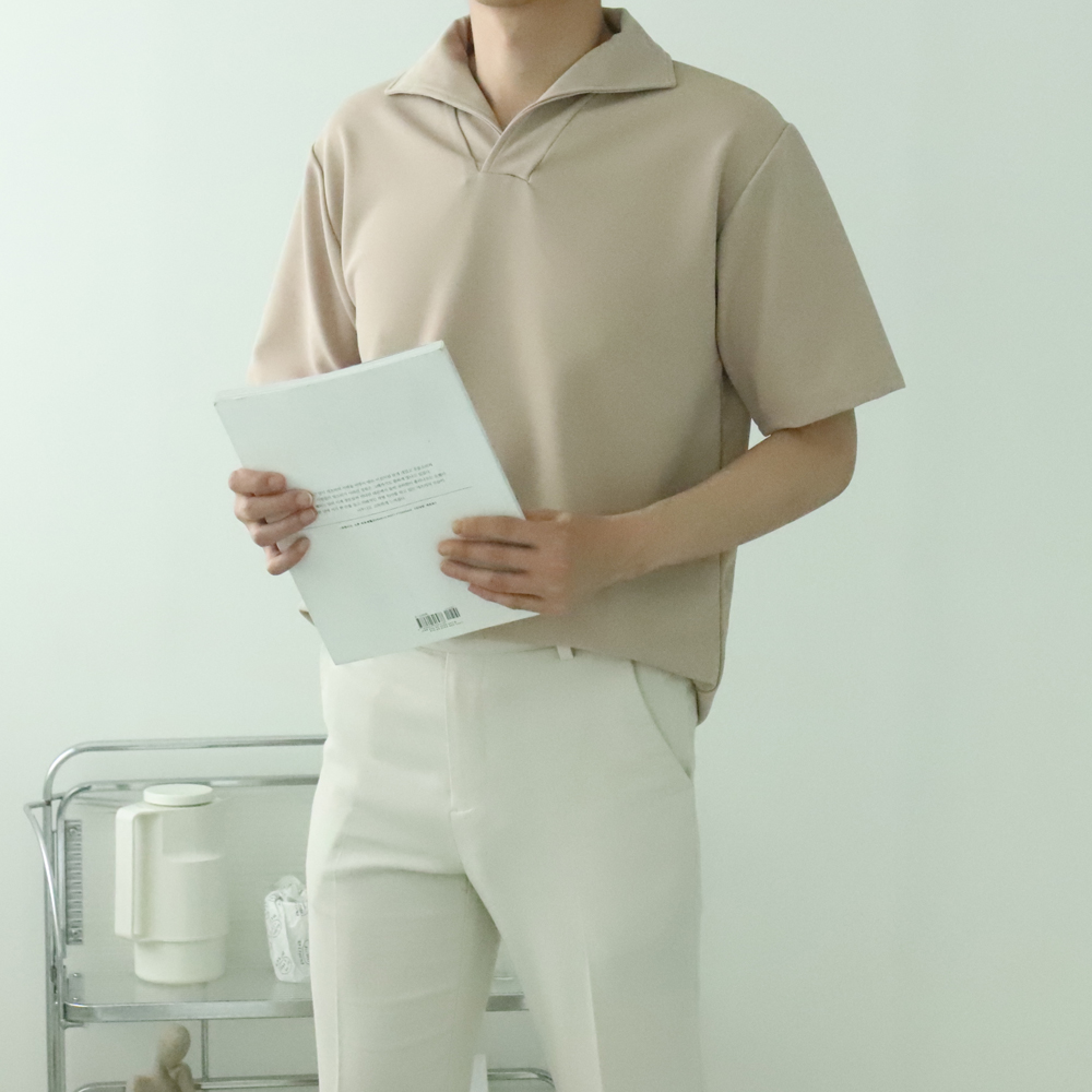 1+1 남자 반팔티 구김없는 남성 카라티 헨리넥 반팔 - 상세 이미지 5