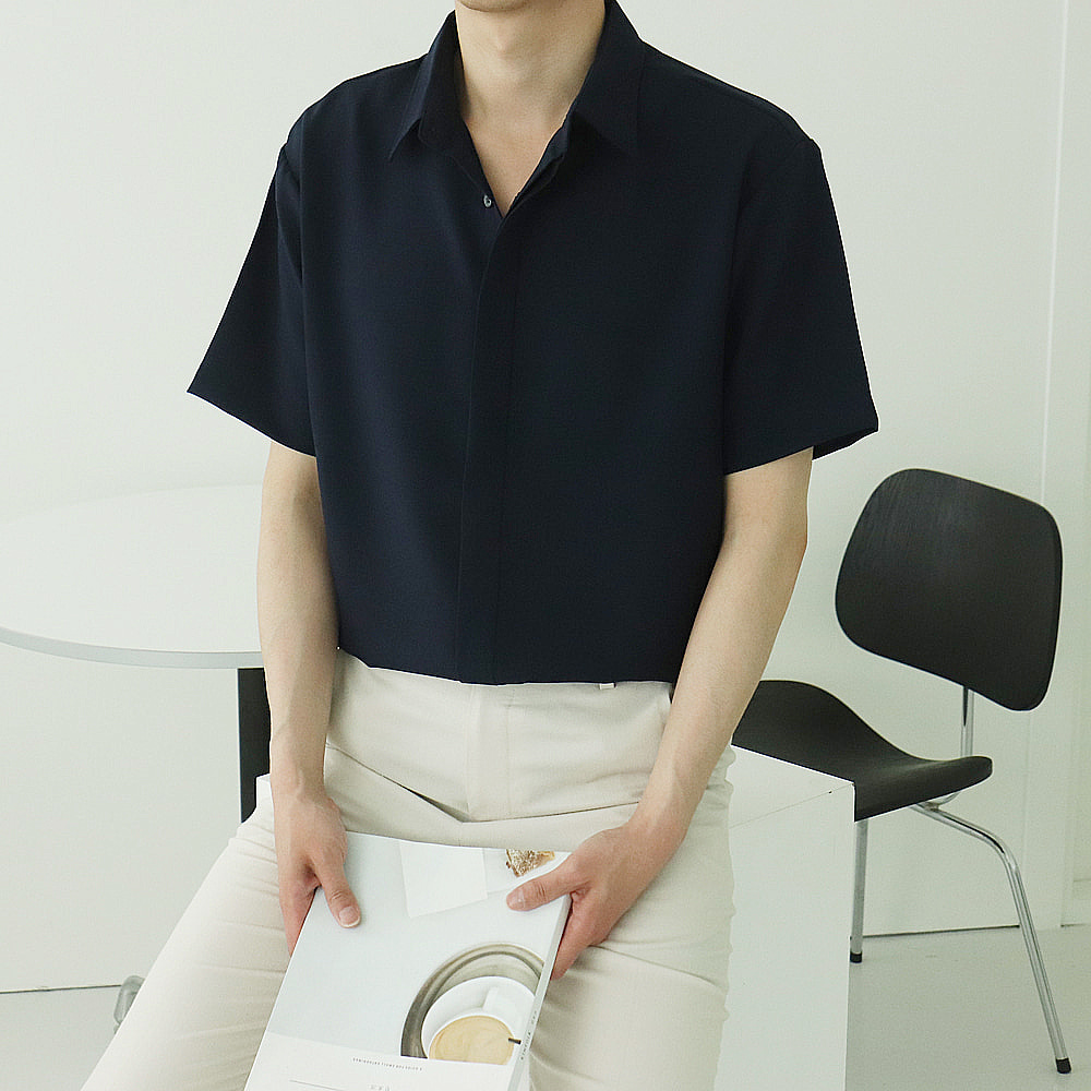 1+1 남자셔츠 오버핏 린넨남방 남성반팔셔츠 - 상세 이미지 2