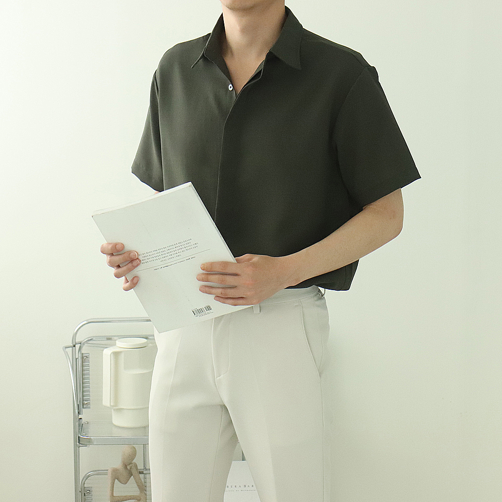 1+1 남자셔츠 오버핏 린넨남방 남성반팔셔츠 - 상품 이미지