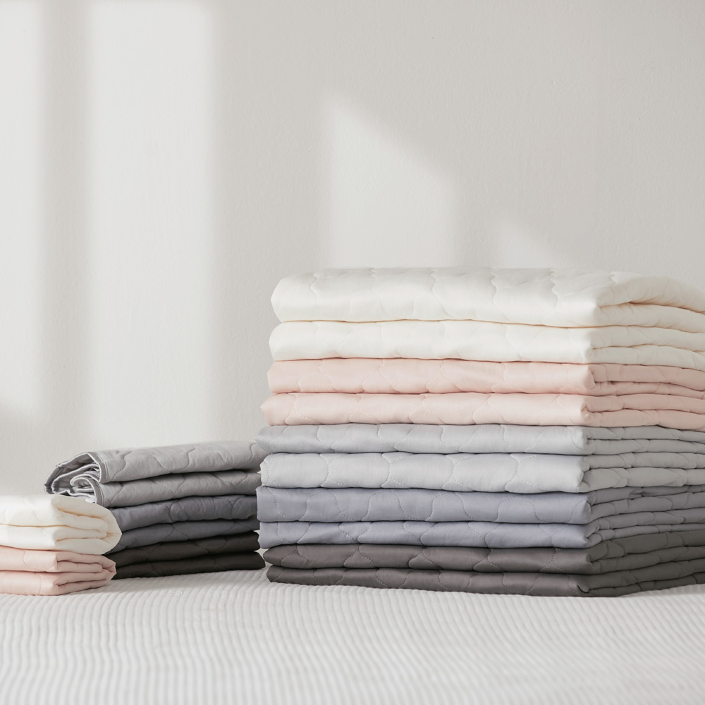 파미지오 사계절 마이크로화이버 누빔 양면패드 침대커버+베개커버