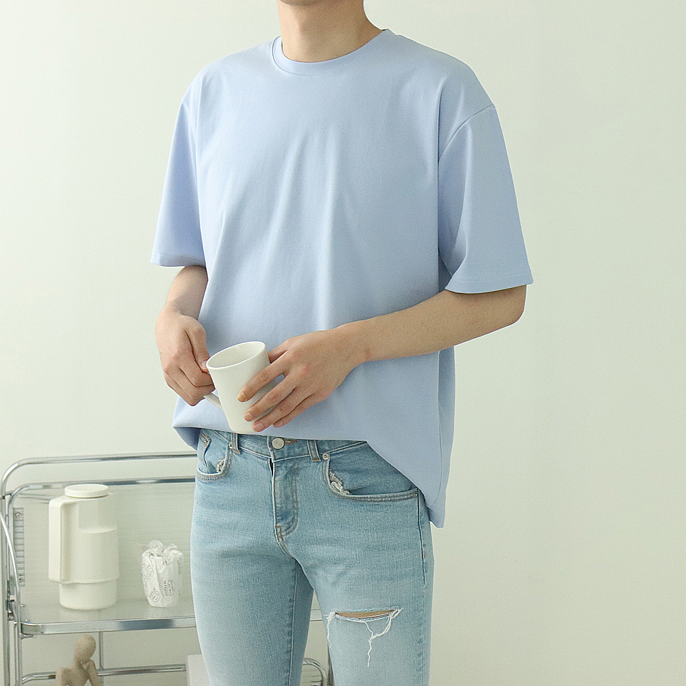남자반팔티 구김없는 분또 빅사이즈 남자오버핏반팔 - 상세 이미지 4