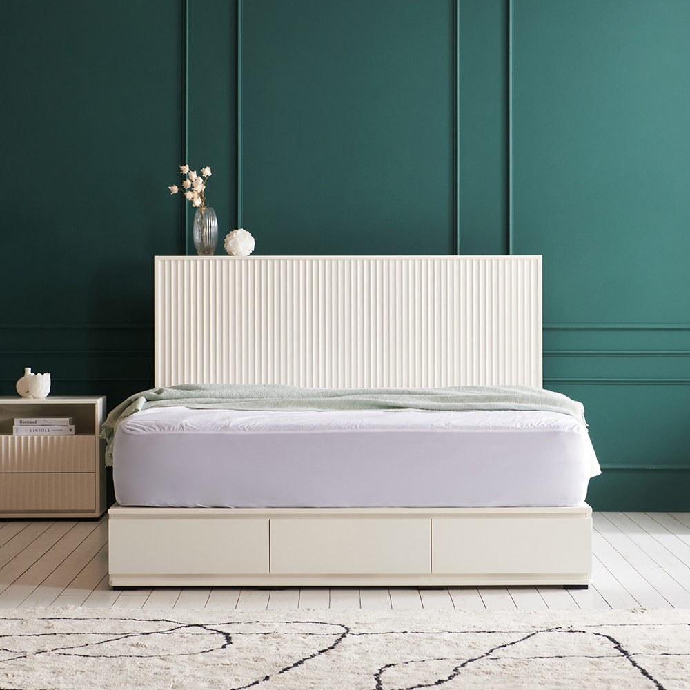 브릿지 신혼 부부 호텔 수납형 도장 침대 프레임 퀸 킹 사이즈 Q/K공용