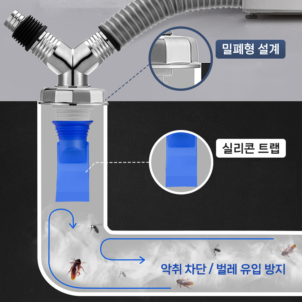 세탁기 배수구트랩 하수구 냄새제거 트랩 화장실 싱크대 배수트랩 - 상세 이미지 2