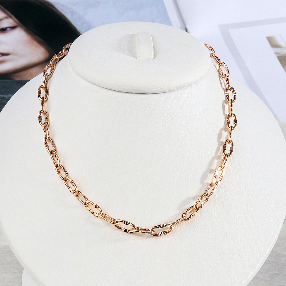 할로우 커팅 볼륨 클립 체인 목걸이 줄 14K 18k 레이어드 30대 여자 생일 선물 - 상품 이미지