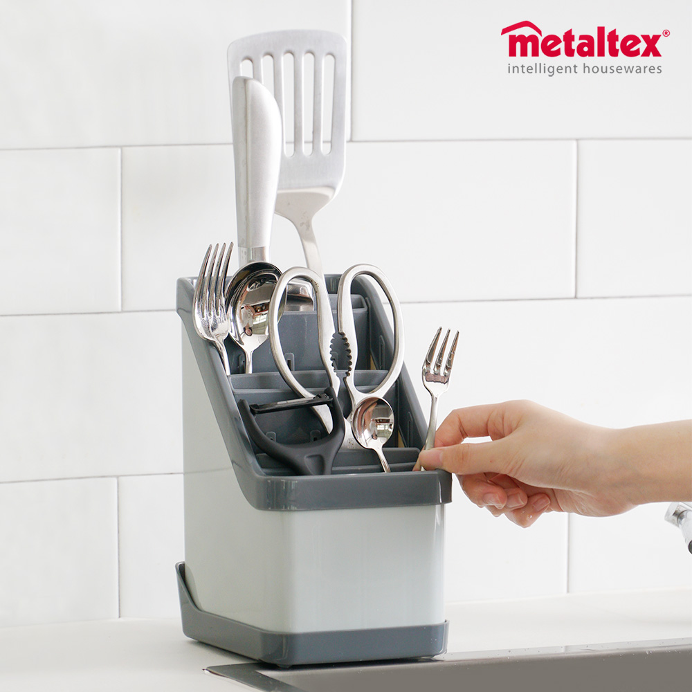 메탈텍스 다용도 물빠짐 수저통 꽂이 조리도구통 홀더 킵텍스