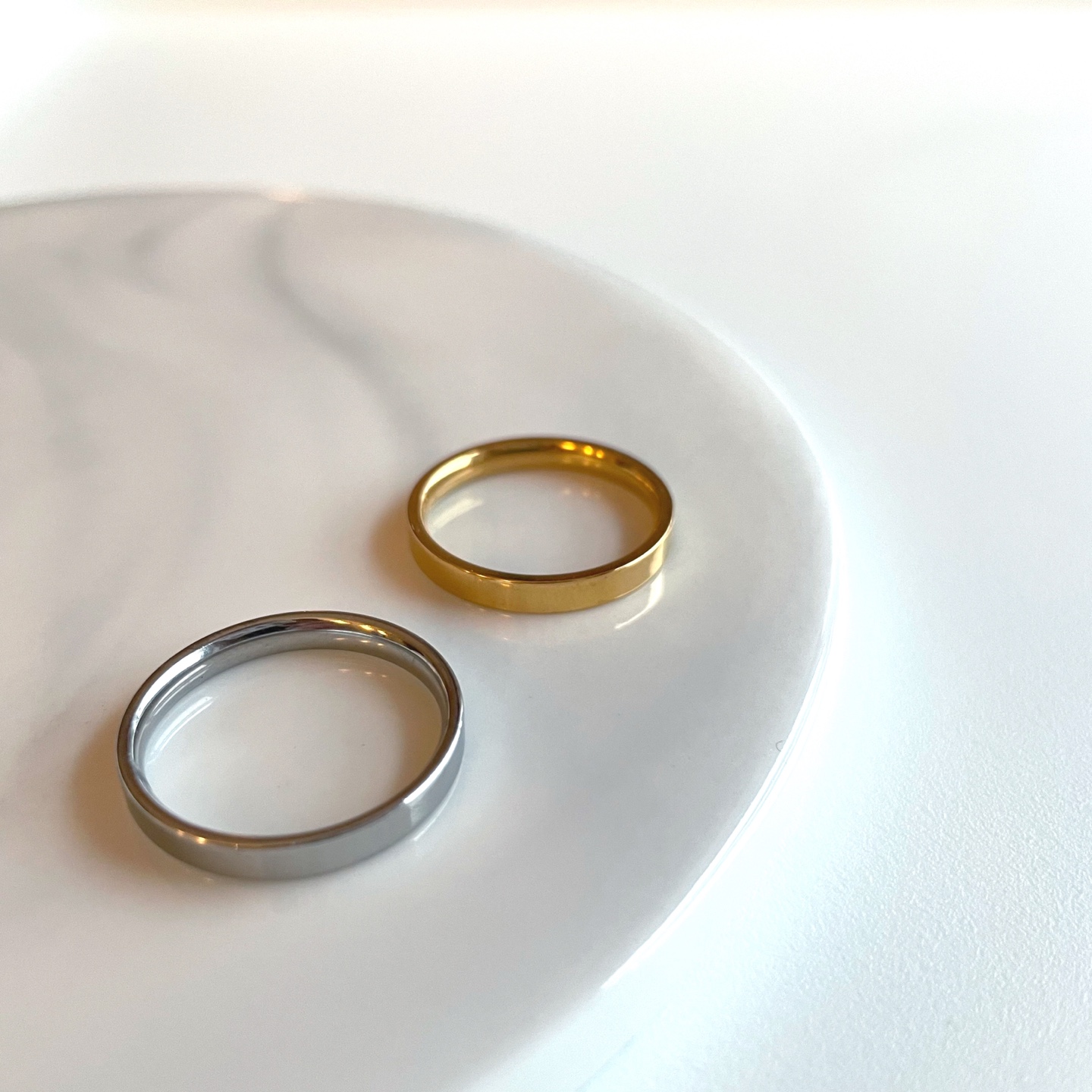 심플 써지컬 반지 3mm 써지컬스틸 심플 민자 남자 여자 우정 커플 반지
