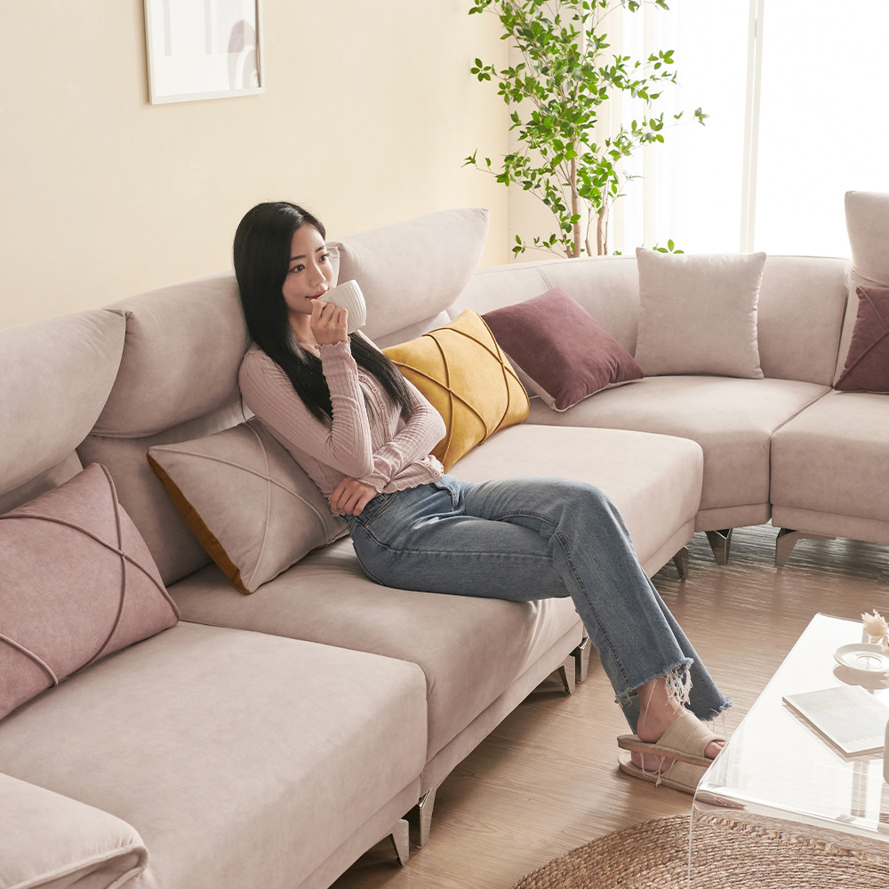 서광퍼니처 프리나 조야 아쿠아텍스 이지클린 패브릭 코너 모듈형 소파 sk