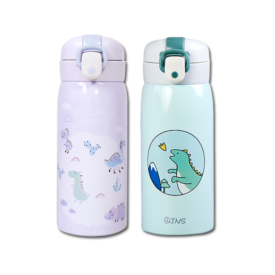 공룡 원터치 물병 350ml 세트 보냉 보온 어린이집 유치원 초등학교 소풍 - 상품 이미지