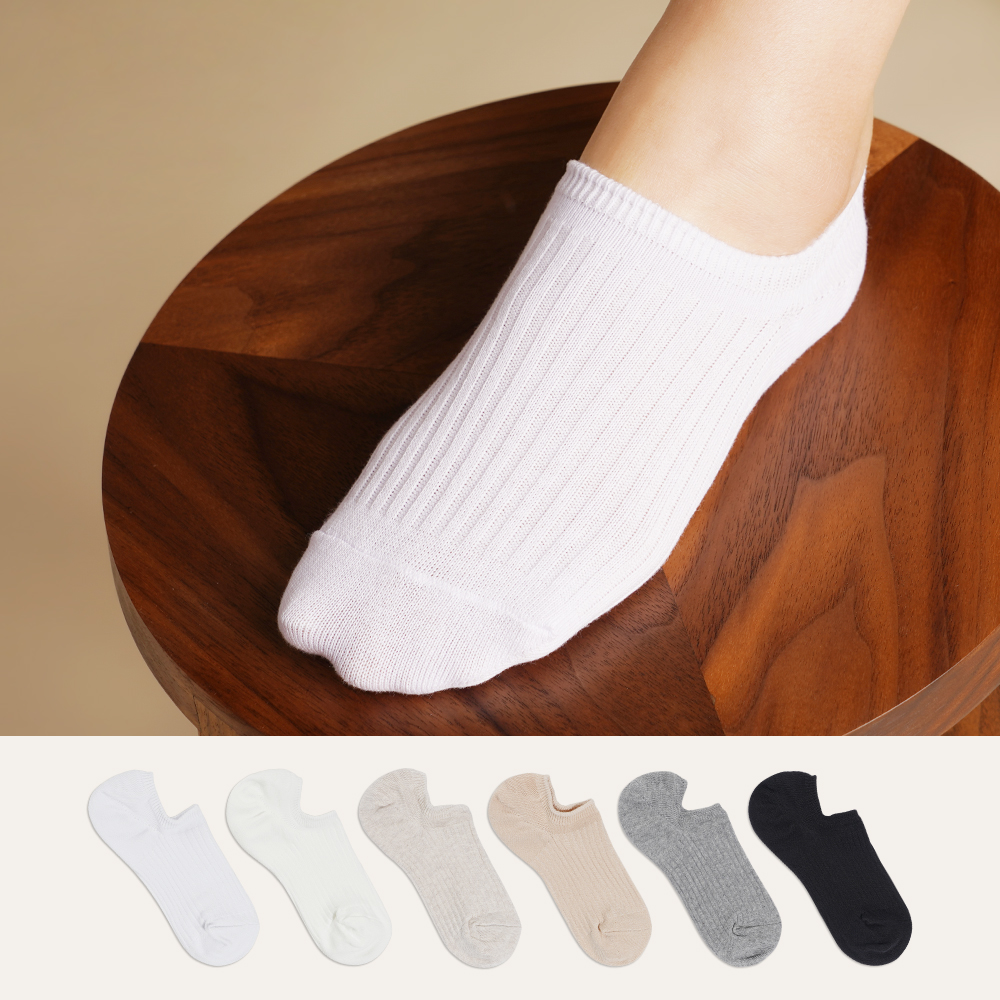 절대 안벗겨지는 여자 남자 5켤레 발등덮는 프리미엄 페이크삭스 세트 골지 덧신 제품 이미지