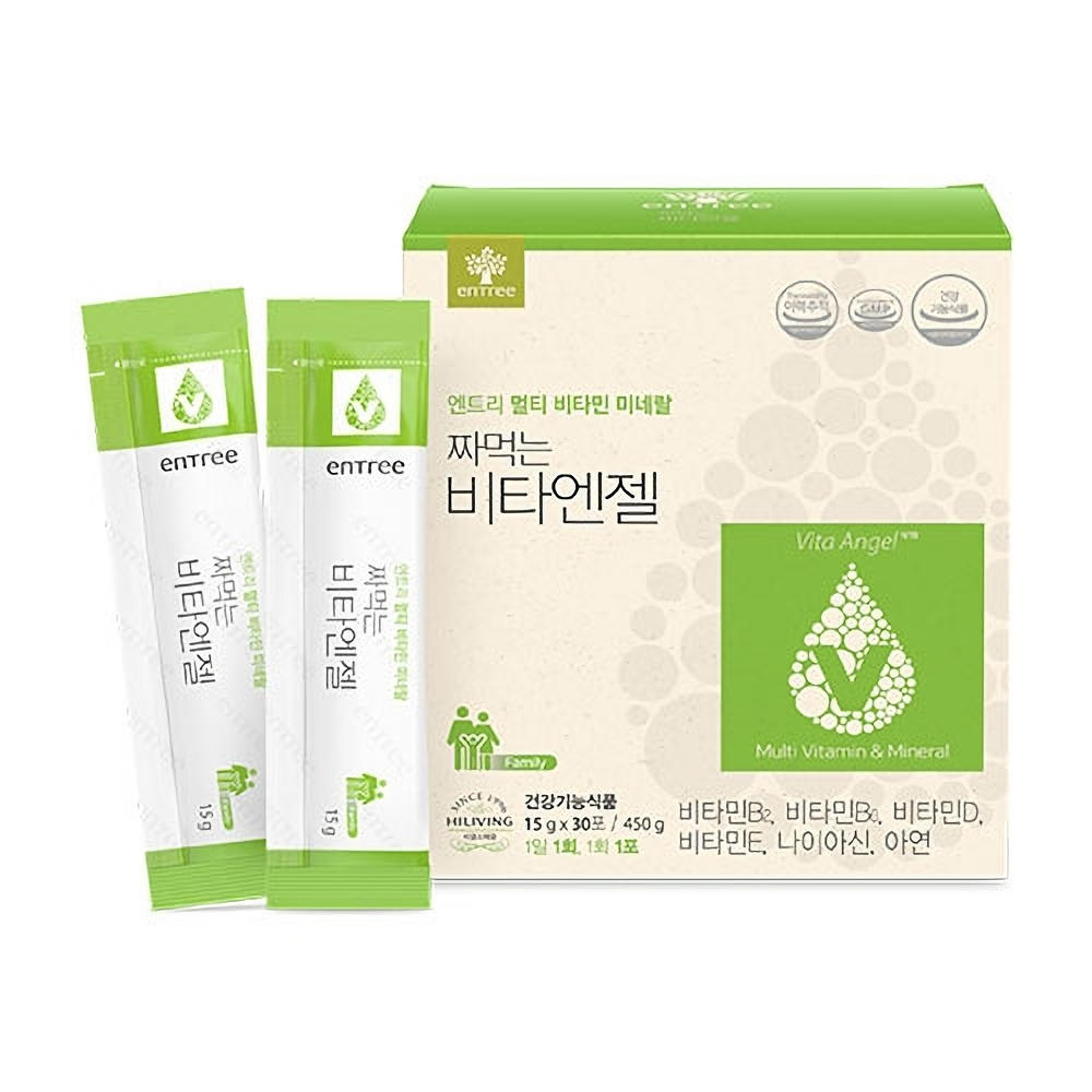 비타엔젤 젤리타입 짜먹는 멀티비타민 15g x 30포 - 메인 이미지