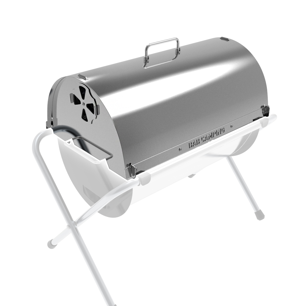 밥캠핑 밥오븐 비어캔 치킨 훈제 삼겹 BBQ 스모커 바베큐 스텐 접이식 뚜껑