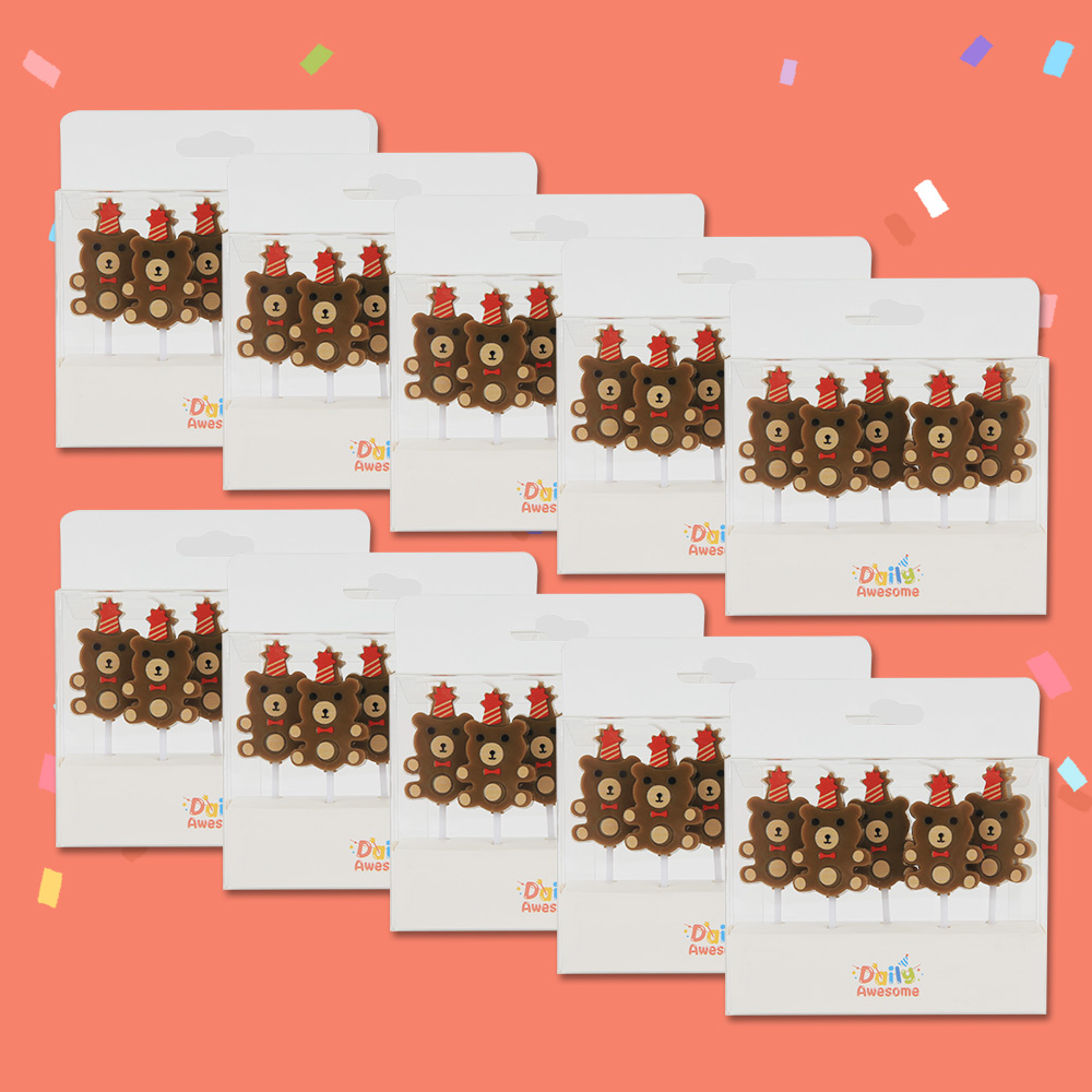 데썸파티 대용량 곰돌이 초 생일 케이크 이벤트 파티 용품 예쁜 특이한 인싸 초 - 상품 이미지