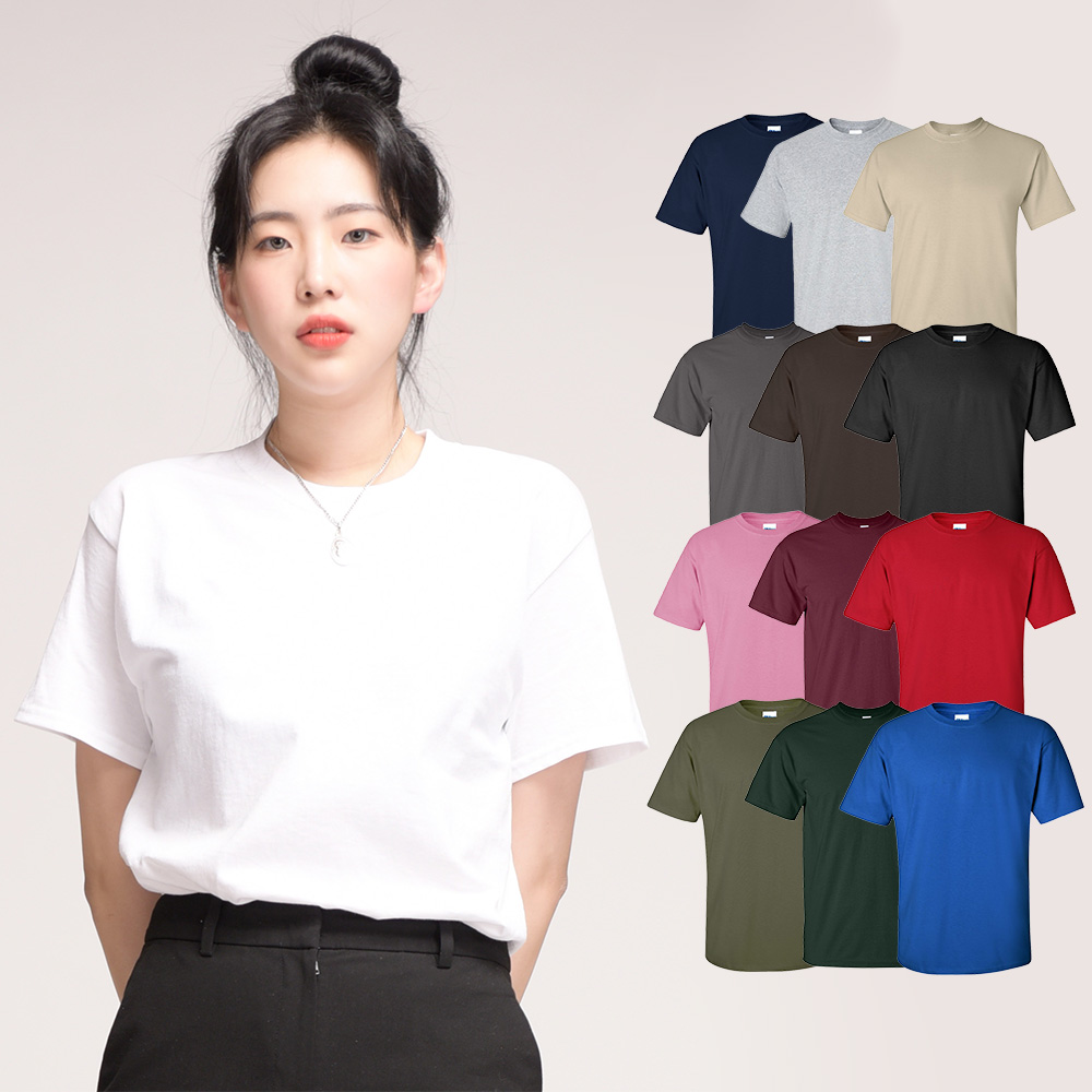 길단 18수 무지 반팔티 티셔츠 흰티 면티 빅사이즈 무지티 단체티