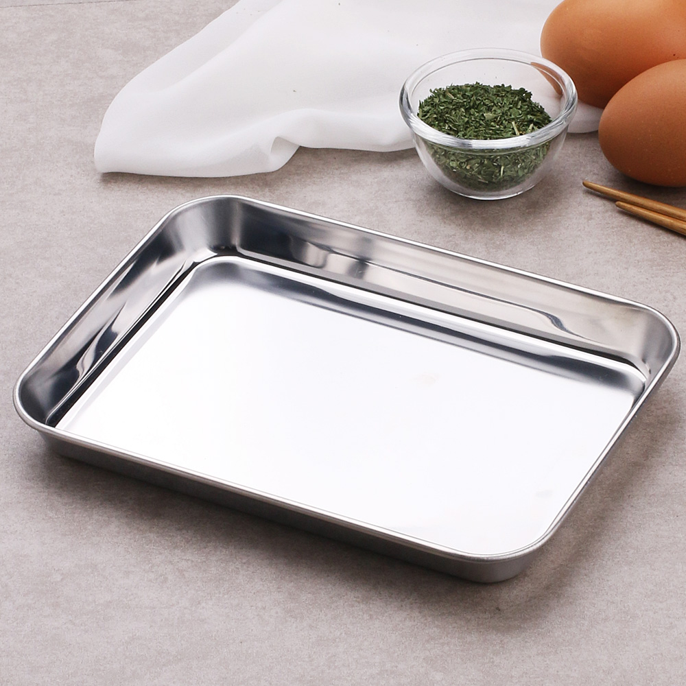 텐시 스텐 쟁반 카페 미니 철제 메탈 베이커리 빵 트레이 18.5cm, 사각, 1개 - 상세 이미지 2