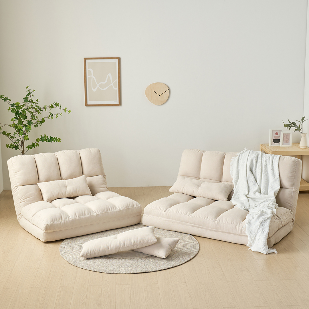 수오 구름 생활발수 패브릭 접이식 소파베드 1인용