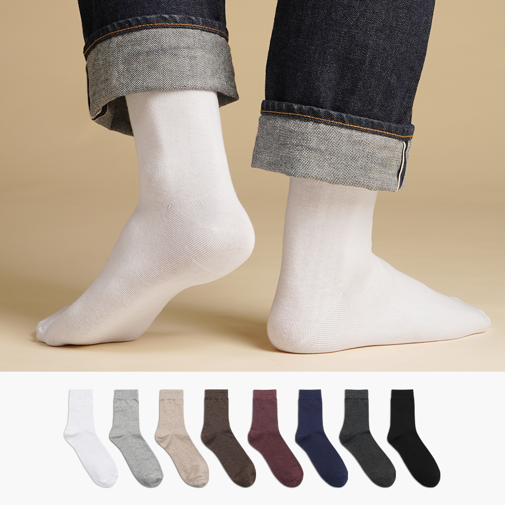 삭피엔스 베이직 무지 남자 신사 정장 양말 8켤레세트 제품 이미지
