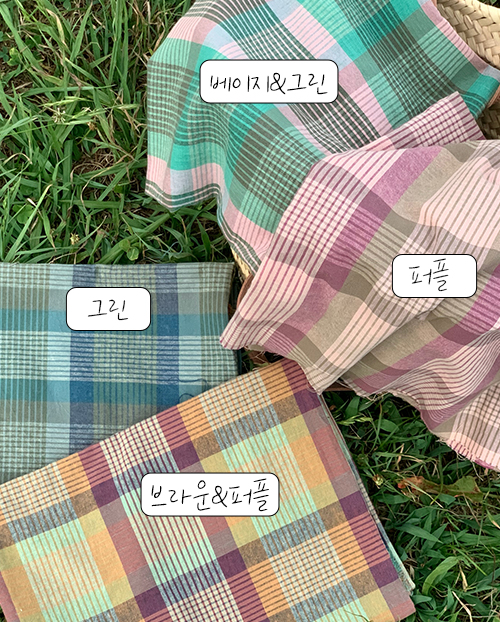 더블유패브릭 러블리 체크 워싱처리 20수 대폭 면 원단 에코백 커튼 홈웨어 쿠션 천가게 - 상세 이미지 2