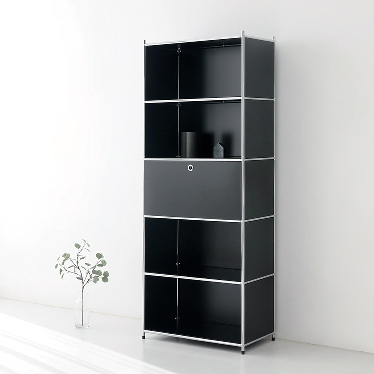 심플리 수납장 BC261 770mmx400mmx1955mm, 5단, 블랙 6636.2496 이미지 6