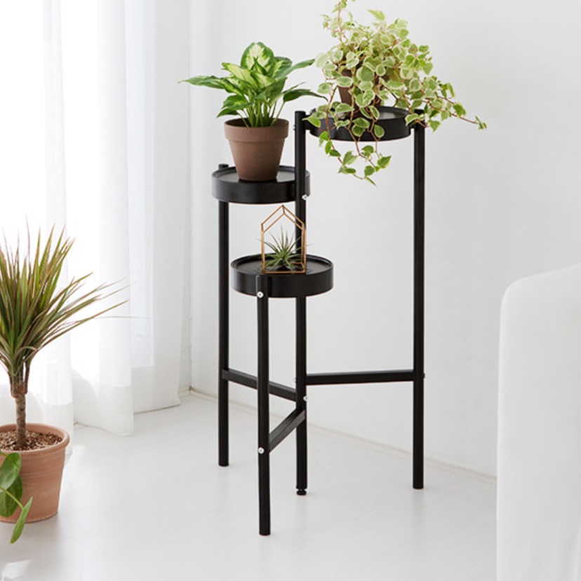 인테리어 화분테이블 소품테이블 장식 미니 원형철제테이블