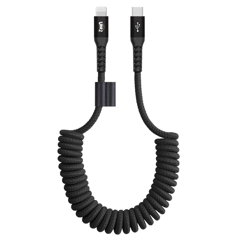 UM2 27W 라이트닝 스프링 고속충전케이블 Cto8 1.2M UMCA-SCLMFi