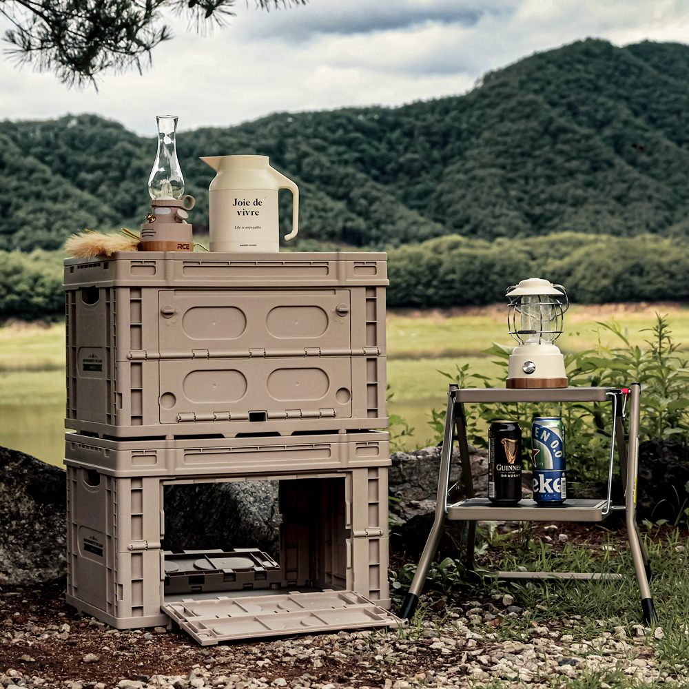 로티캠프 캠핑 박스 접이식 트렁크 카고 폴딩 수납 정리함 ECB 탄