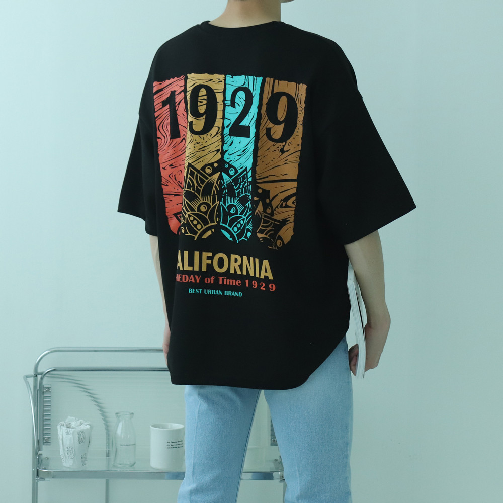 20수반팔티 오버핏 남자 7부티 커플반팔 - 상품 이미지