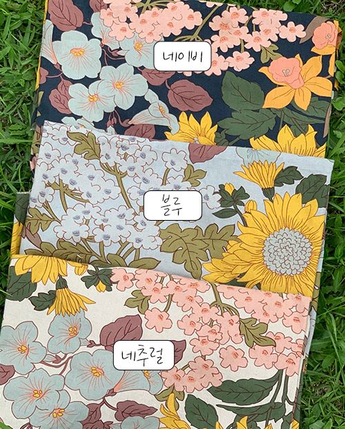 더블유패브릭 해바라기 워싱처리 15수 대폭 린넨천 원단 앞치마 커튼 소품 천가게 - 상세 이미지 2