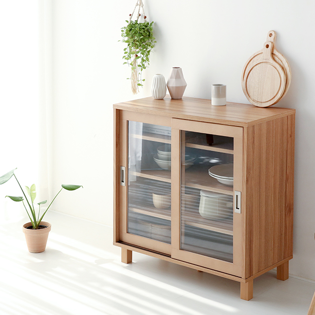 숄리드 슬라이딩 2문 수납장 CHM8380A 800x400x830mm, 1단, 캄포어베니어8549.2023 - 상세 이미지 4