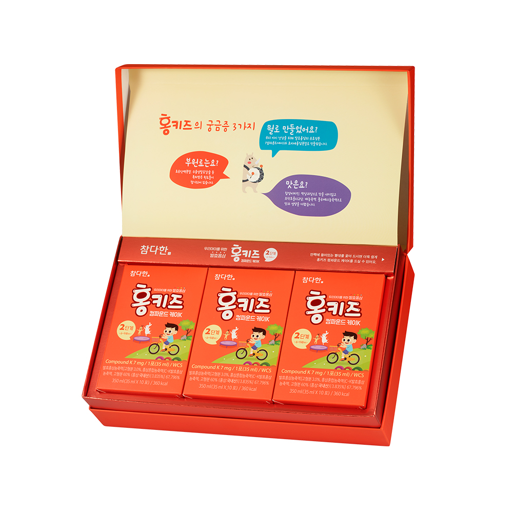 [네이버 단독 50포] 참다한 홍키즈 컴파운드케이K 2단계 어린이 홍삼 키즈 유아 발효 50포, 1개 - 상세 이미지 4