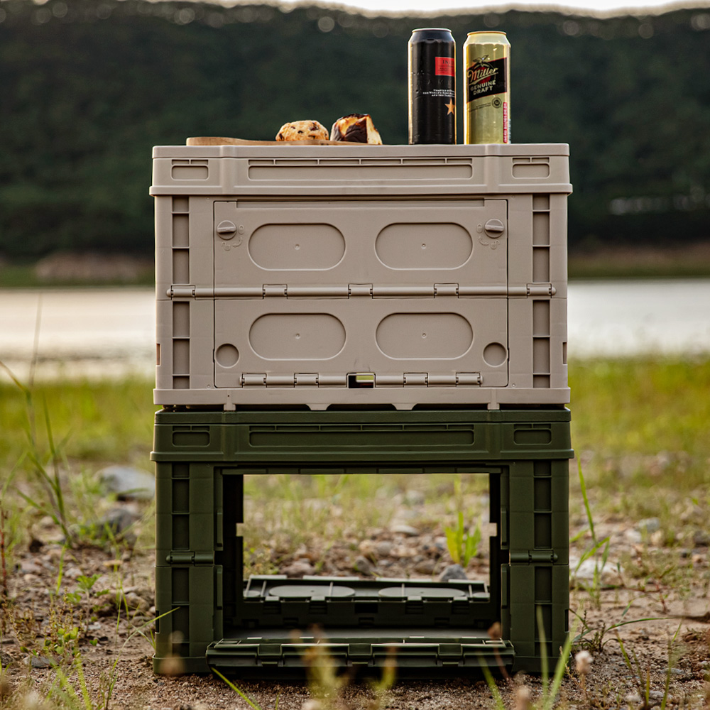 로티캠프 캠핑 박스 접이식 트렁크 카고 폴딩 수납 정리함 ECB 탄