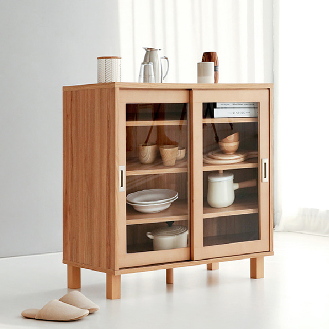 숄리드 슬라이딩 2문 수납장 CHM8380A 800x400x830mm, 1단, 캄포어베니어8549.2023 - 상세 이미지 2
