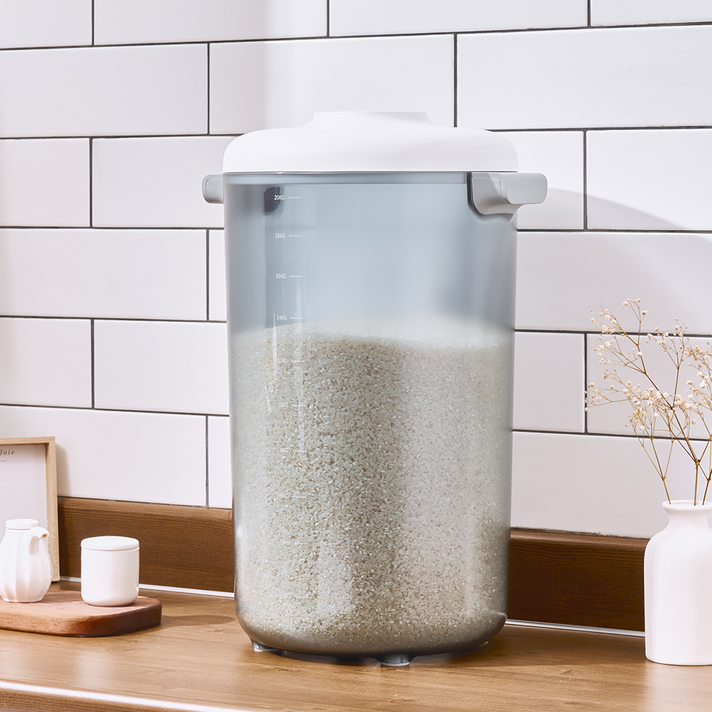 보만 대용량 원터치 무선 진공 쌀 보관 통 20kg 밀폐용기 분리세척가능 이동용바퀴 VR2210W - 상세 이미지 2