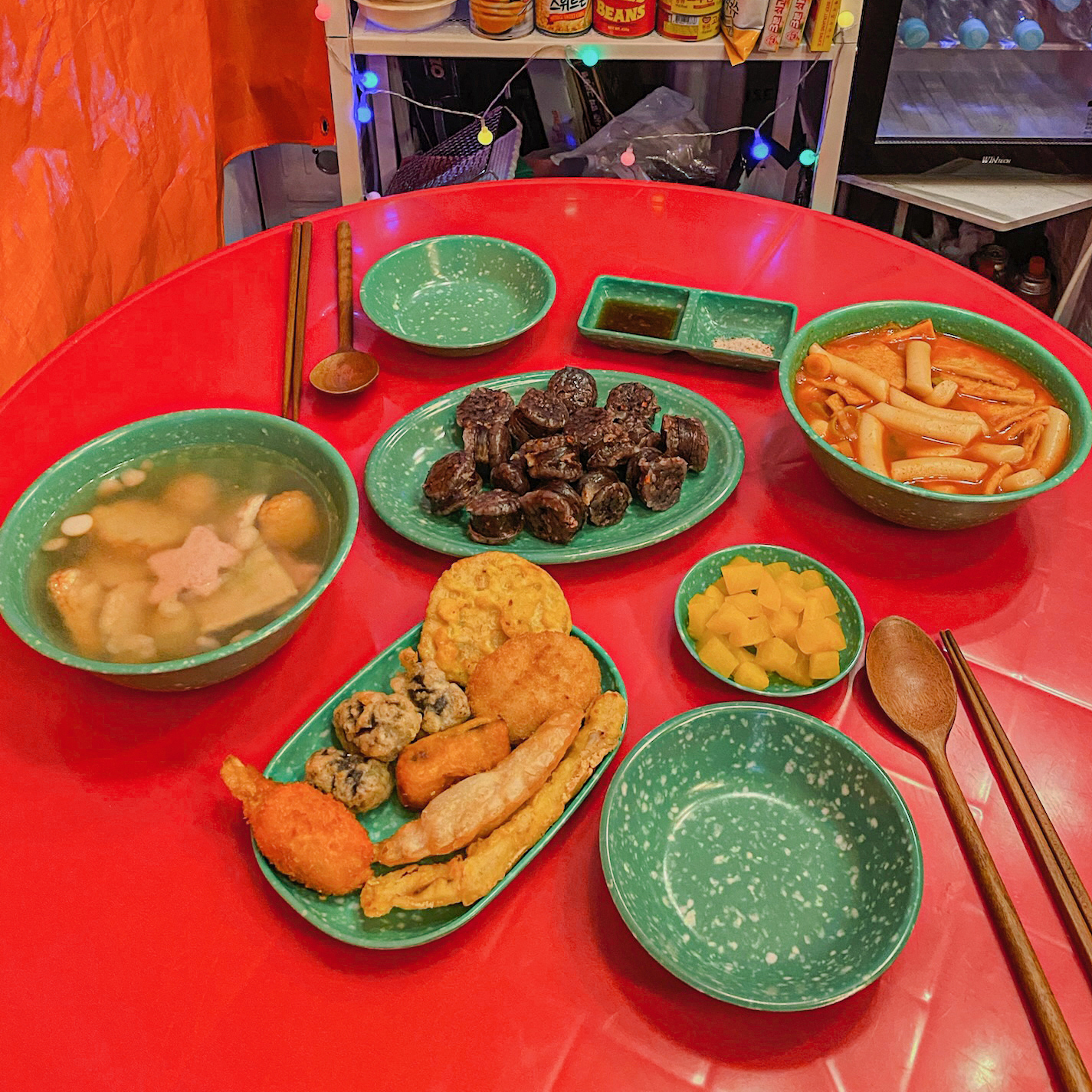 멜라민 옛날 레트로 분식집 분식 국물 떡볶이 그릇 접시 - 상세 이미지 5