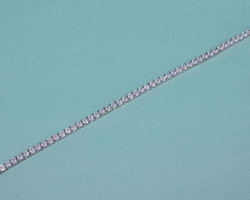 925실버 남성 테니스 목걸이 남자 라운드 큐빅 목걸이 3, 4mm - 상세 이미지 5