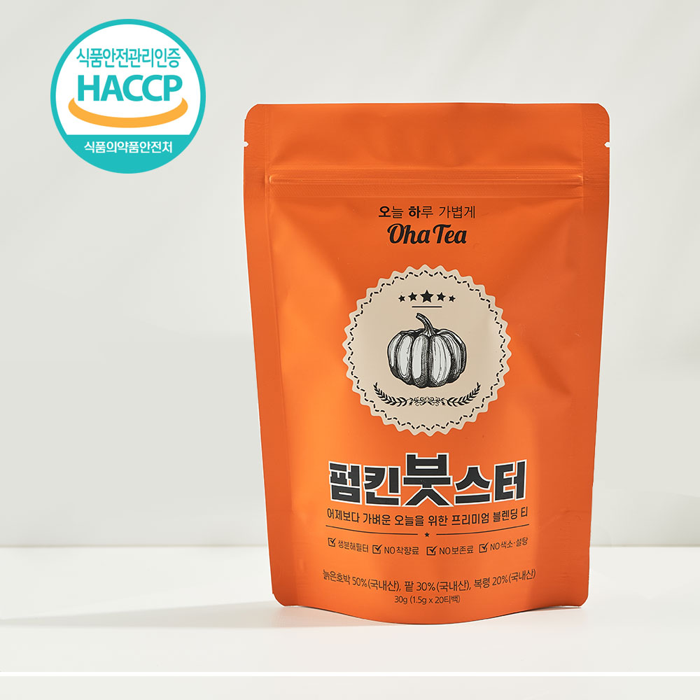 프리미엄 펌킨붓스터 4팩 빠지는차 빼는차 붓기 복령 호박 팥 국내산 생분해필터 - 상세 이미지 4