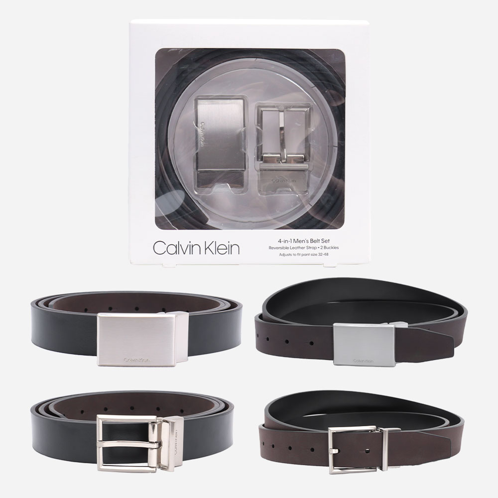캘빈클라인 남성 가죽 양면 선물용 버클 벨트